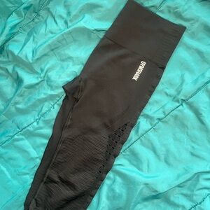 Gymshark Black Leggings with Textured Design